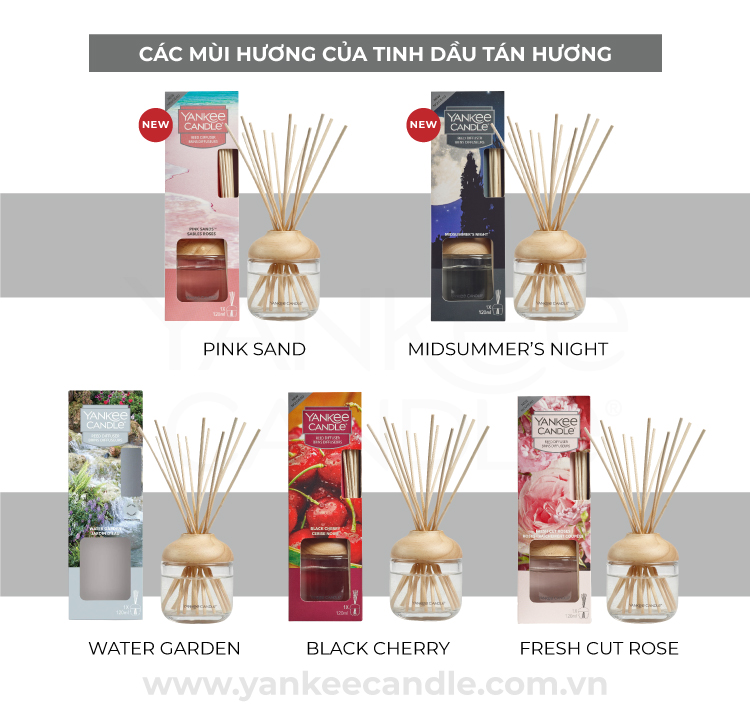 Tinh dầu tán hương Yankee Candle (nhiều mùi tùy chọn)