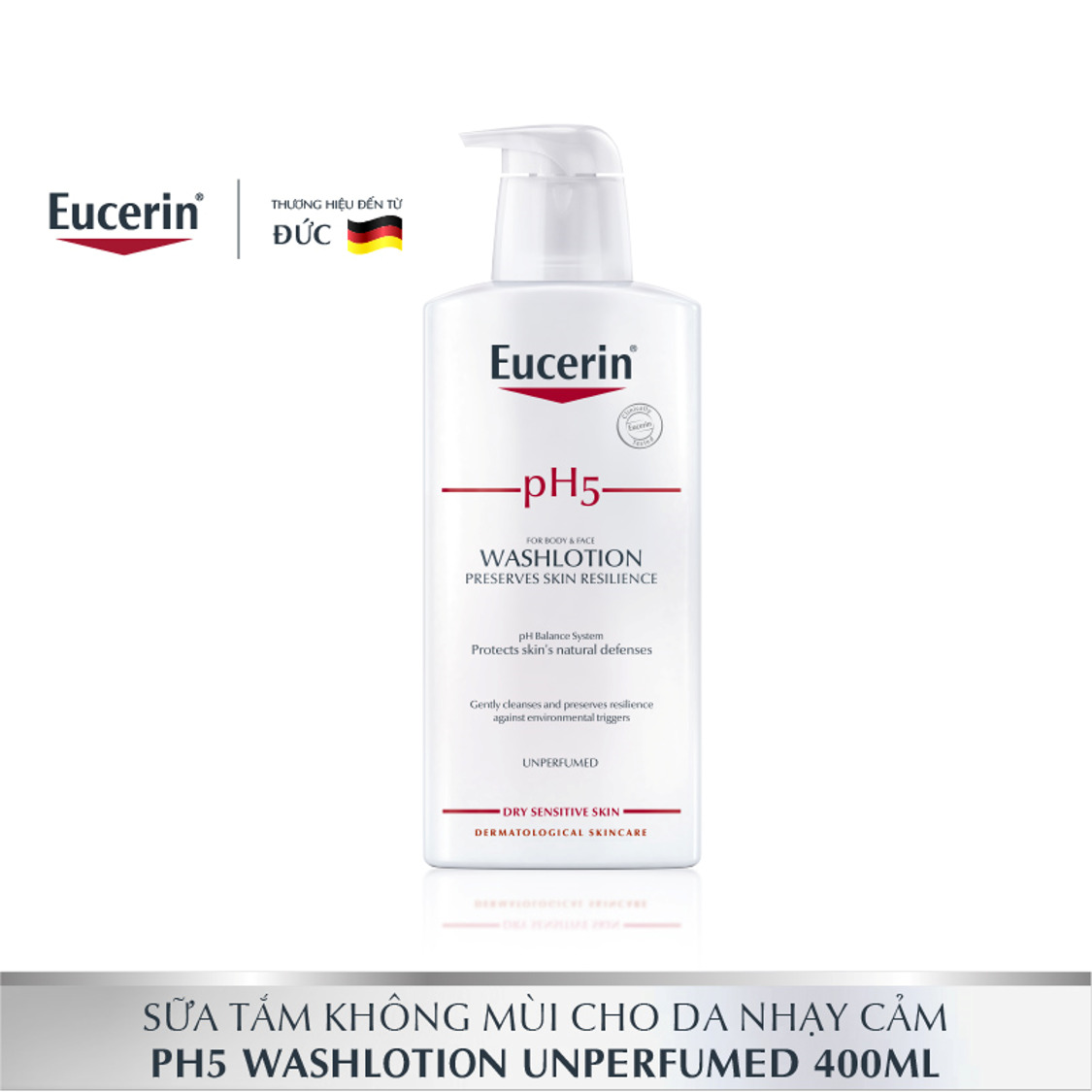 Sữa tắm dạng gel cho da nhạy cảm không mùi pH5 Washlotion - Eucerin 63080