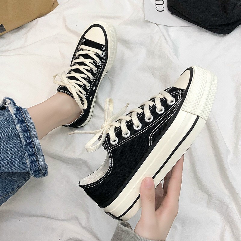 [ kèm clip thật ]Giày thể thao , giày sneaker nữ cổ thấp vải đẹp kiểu dáng thời sang siêu hot