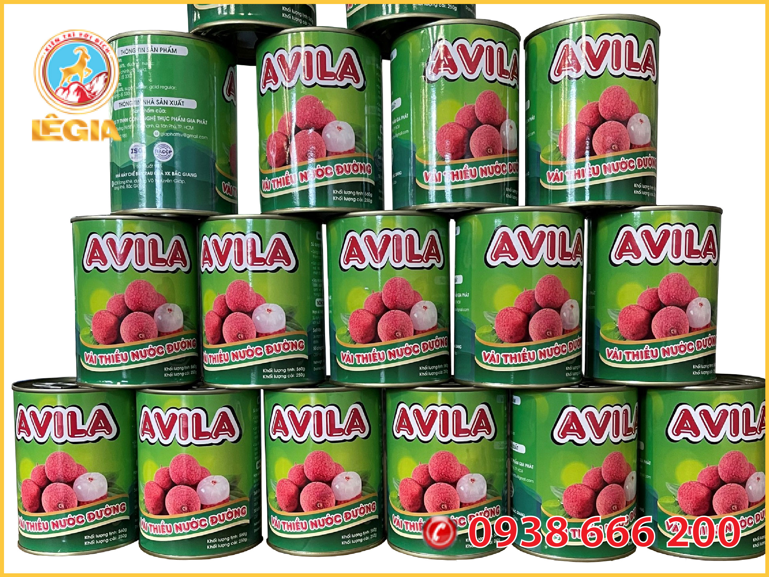 Vải Thiều Nước Đường Đóng Lon AVILA 565G