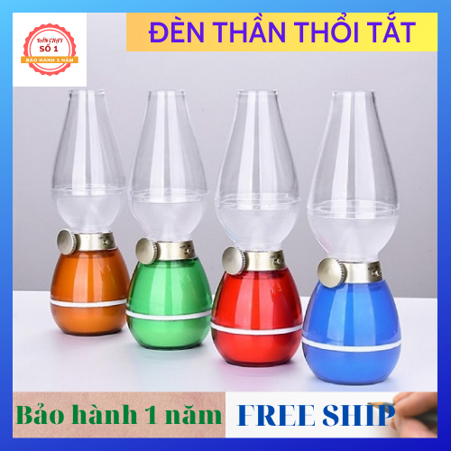Bộ 2 Đèn Thờ Cảm Ứng, Đèn Bàn Thờ Sạc Điện, Đèn thờ không dầu tích điện thông minh, Cảm Biến Thổi Bật/Tắt.