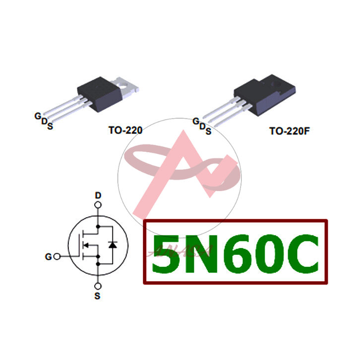 Mosfet 5N60 TO-220 600V 5A (Kênh N)