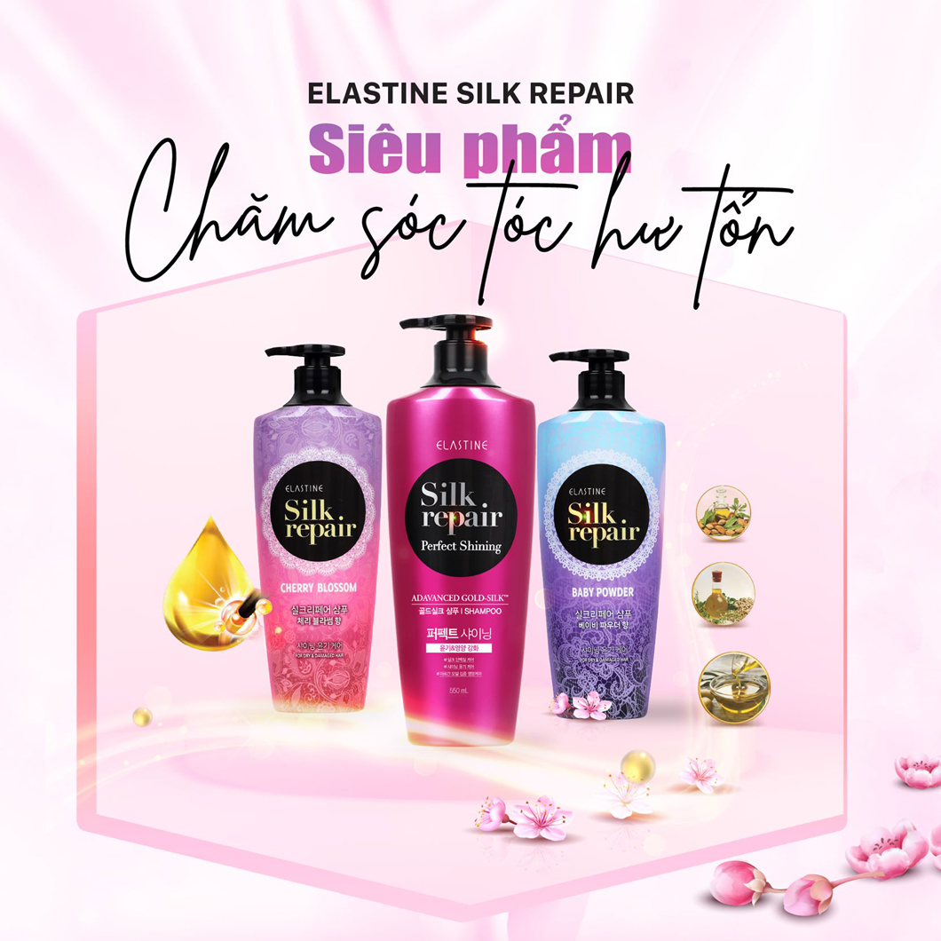 Dầu gội Elastine Silk Repair (hồng) (hongthamshopcom)
