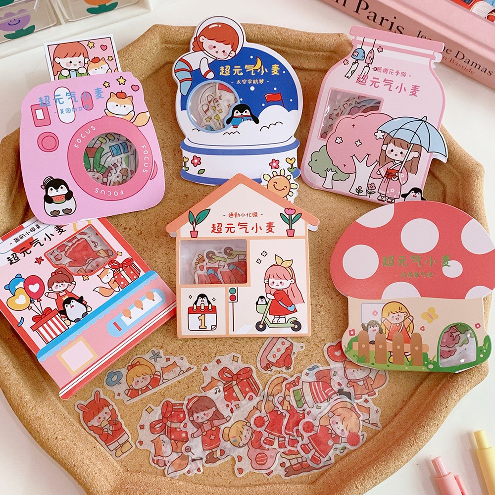 [HCM]Bộ 40 Sticker Cô Gái Nhỏ