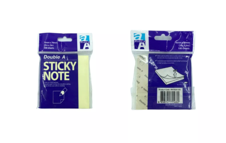 Hộp 12 xấp DoubleA 3x3 (76x76mm) - Giấy note Combo 12 tệp