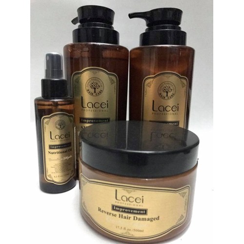 Combo dầu gội - dầu xã- hấp dầu - xịt dưỡng lacei chống gãy rụng và kích thích mọc tóc