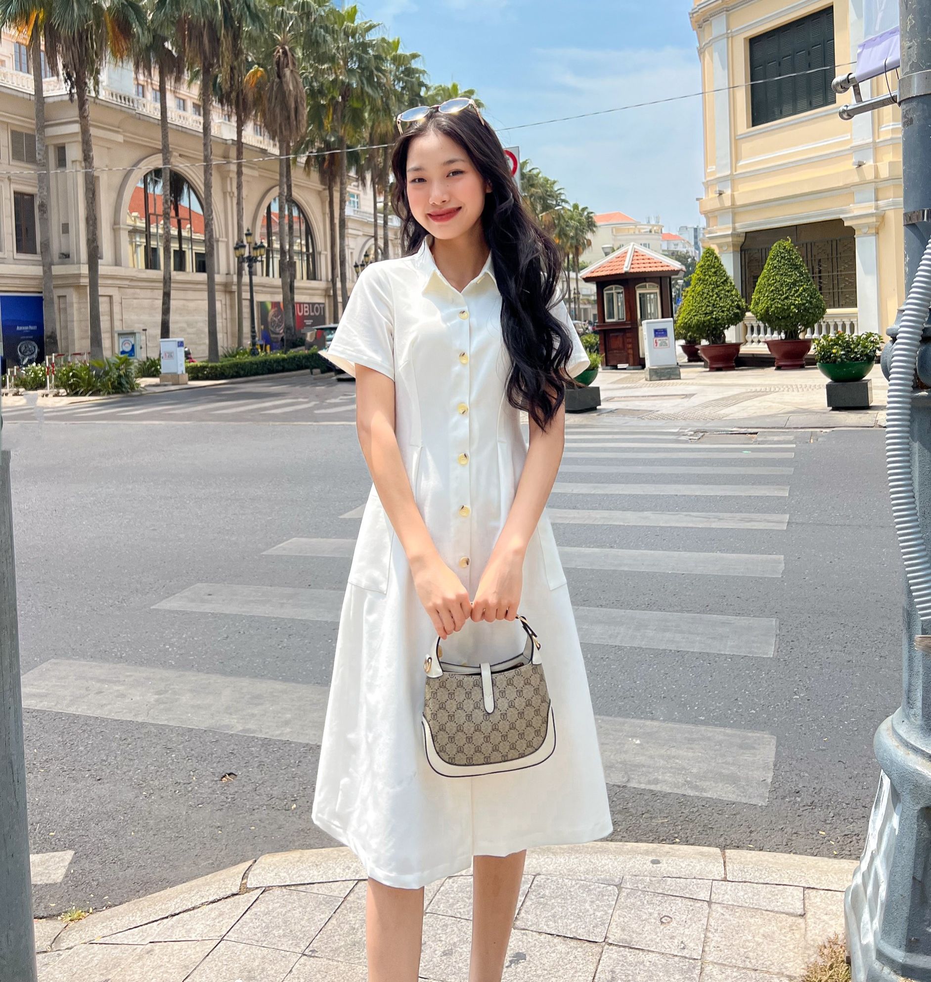GOLA - Đầm NELLA - Đầm dáng dài cổ sơ mi
