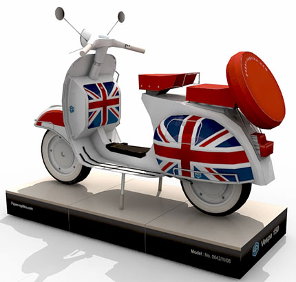 Mô hình giấy 3D xe máy Vespa 150 Scooter