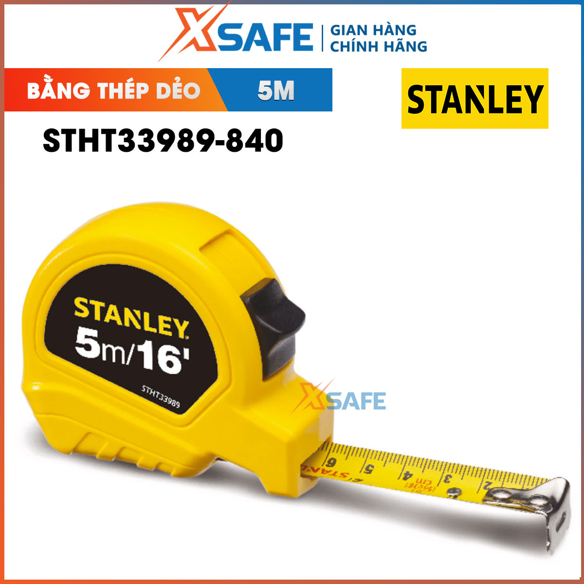 Size roll 5m x 19mm Stanley stht33989-840 blade steel plasticity. Roll ruler Stanley have the shell is made of ABS plastic coated rubber durable-distribution genuine xsafe