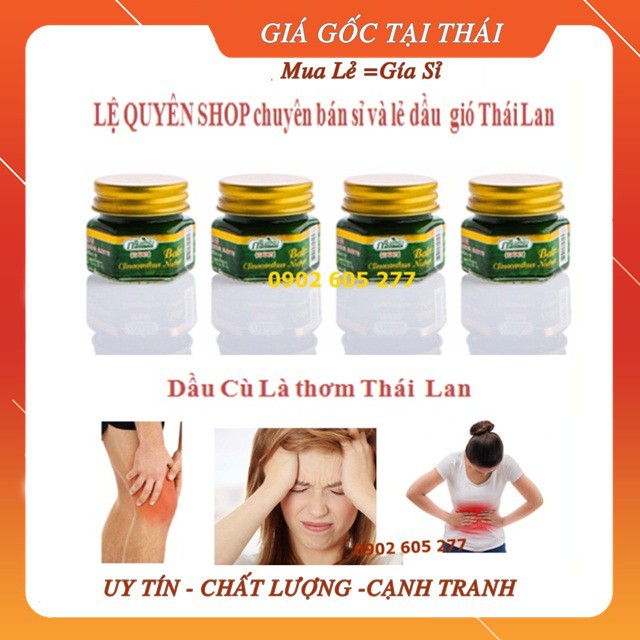 12 chai dầu cù là thơm Green Herb bạc hà Thái Lan 10g