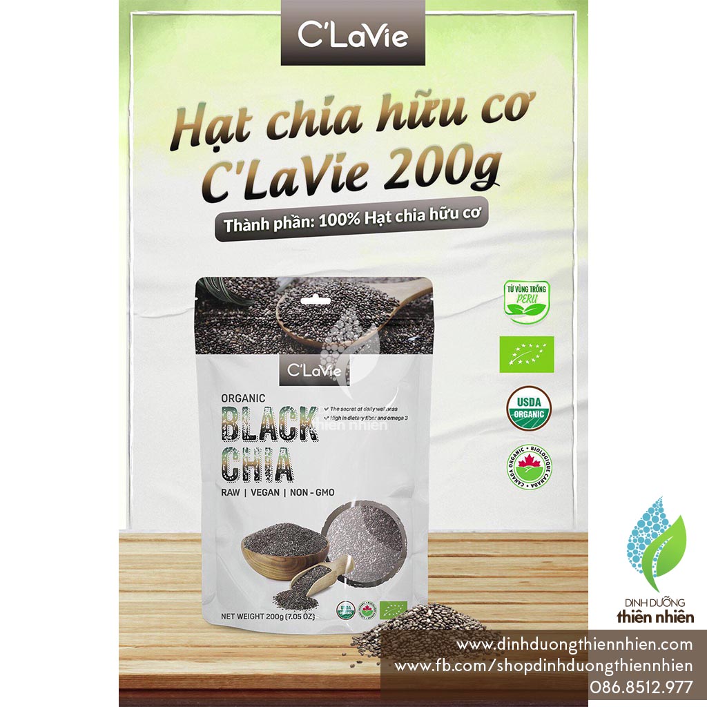 [200g] Hạt Chia Hữu Cơ C'Lavie Organic Chia Seed, 200g