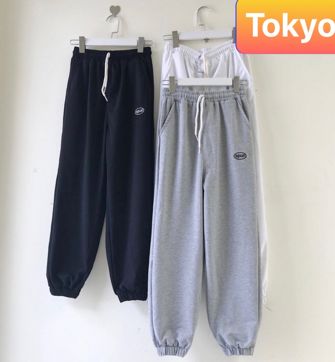 QUẦN JOGGER ĐEN TRẮNG XÁM UNISEX CHẤT NỈ NAM NỮ ỐNG RỘNG SUÔNG SPUN CAO CẤP - TOKYO FASHION