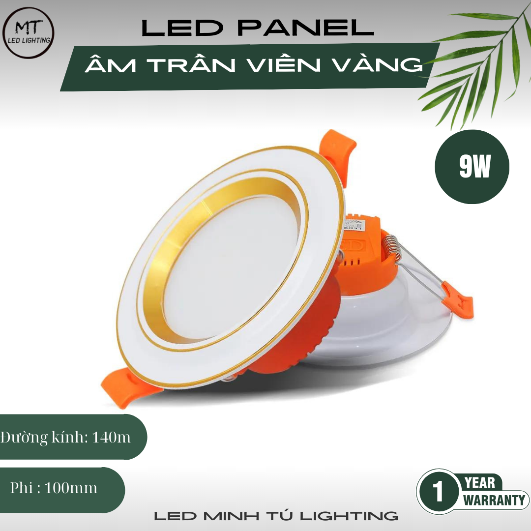 Đèn Âm Trần 7W  3 chế độ- Viền Vàng/Viền Bạc