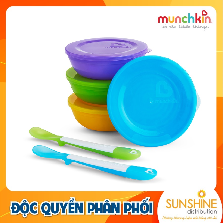 BỘ 4 BÁT CÓ NẮP + 2 THÌA MUNCHKIN