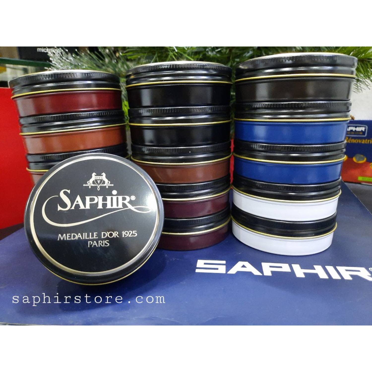 Xi Đánh Giày Cao Cấp Xanh Navy dạng sáp Saphir MDO