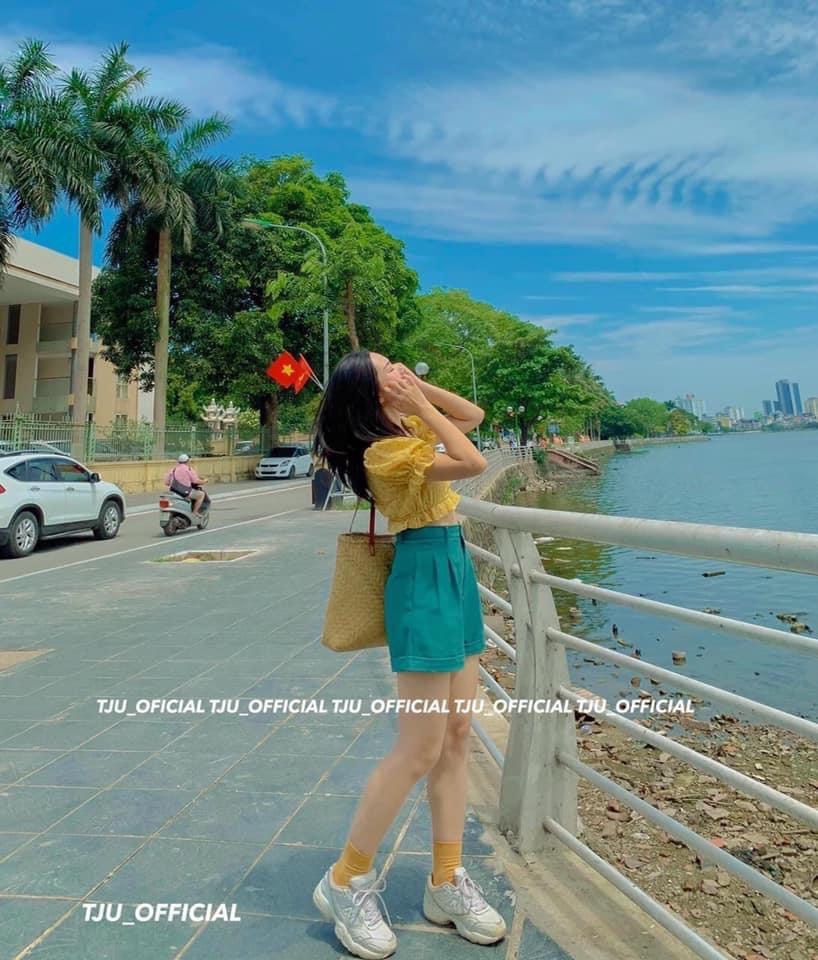 Quần short nữ gập gấu