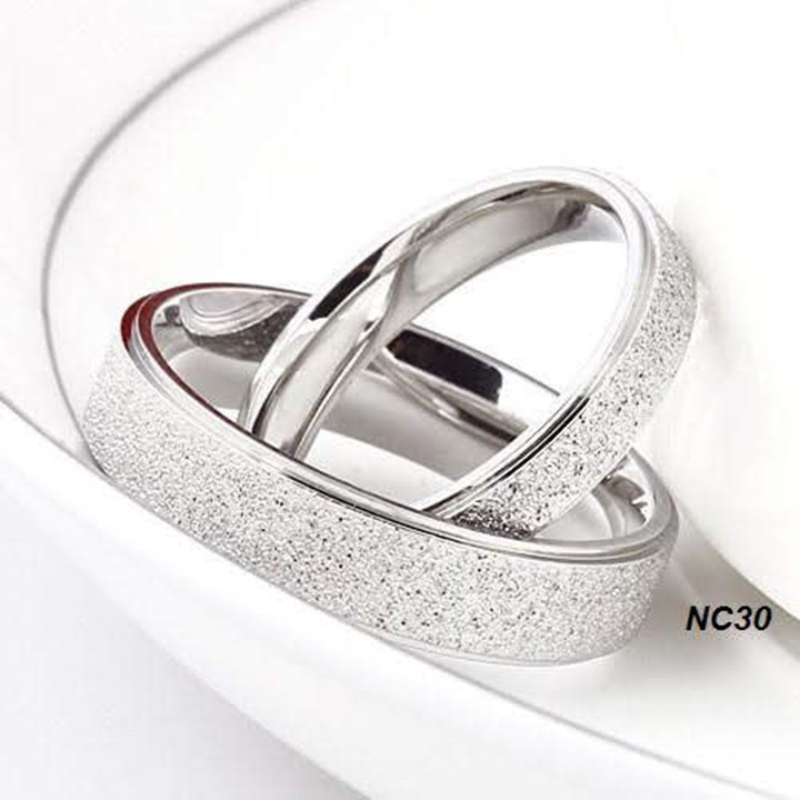 Nhẫn cặp titan inox cao cấp phủ cát NC30 giá 1 chiếc nhẫn cặp không đen