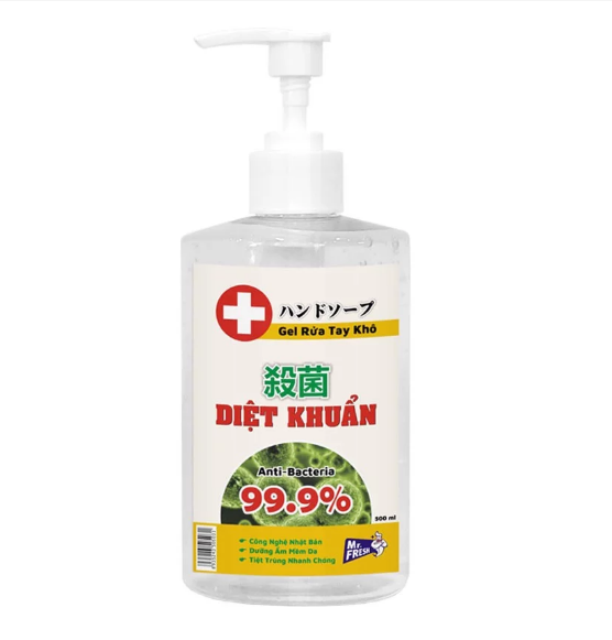 Gel rửa tay khô diệt khuẩn Mr.Fresh 500ml (vòi nhấn)