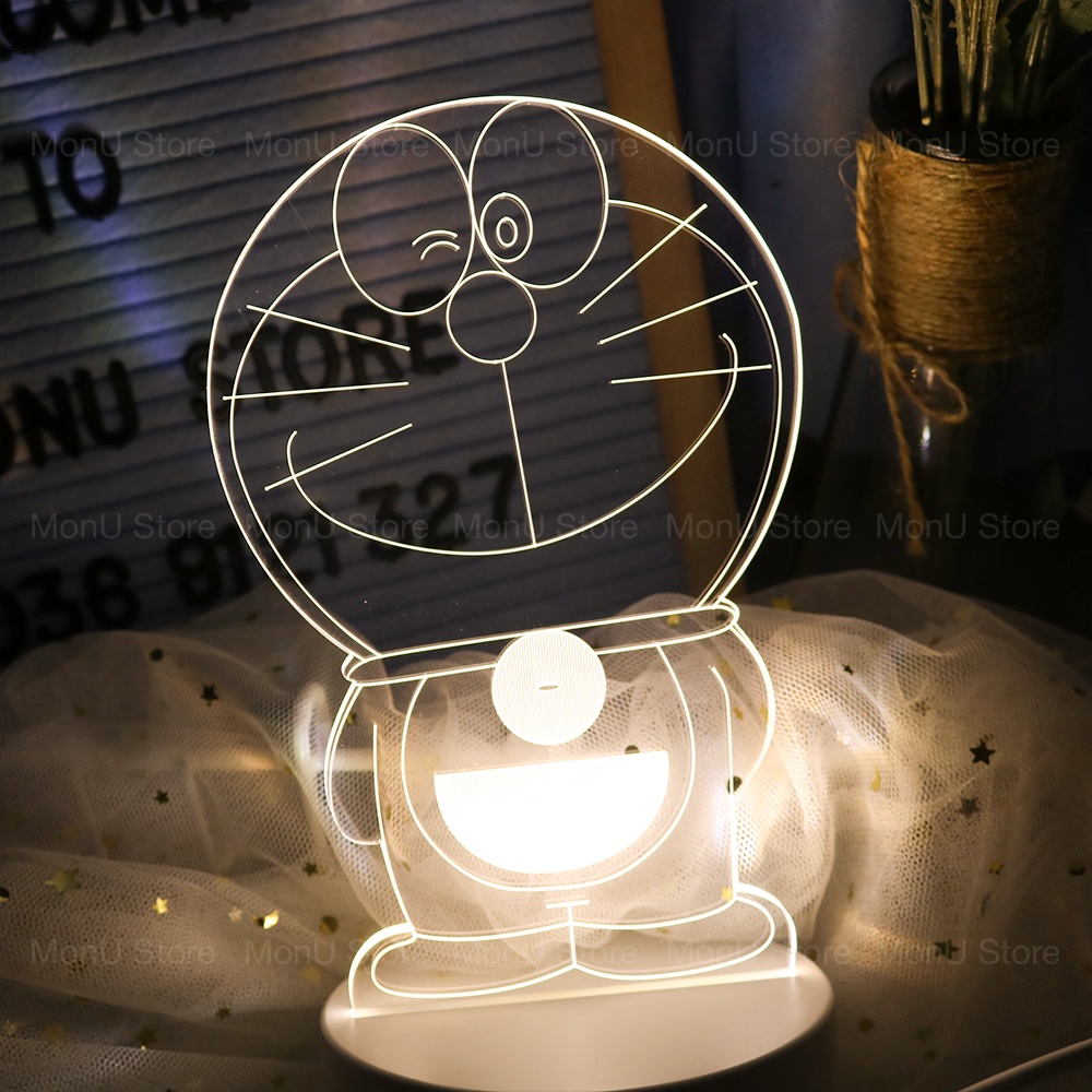 Đèn Ngủ 3D Doraemon Doremon 3 Chế Độ Màu Cute Dễ Thương QT0001