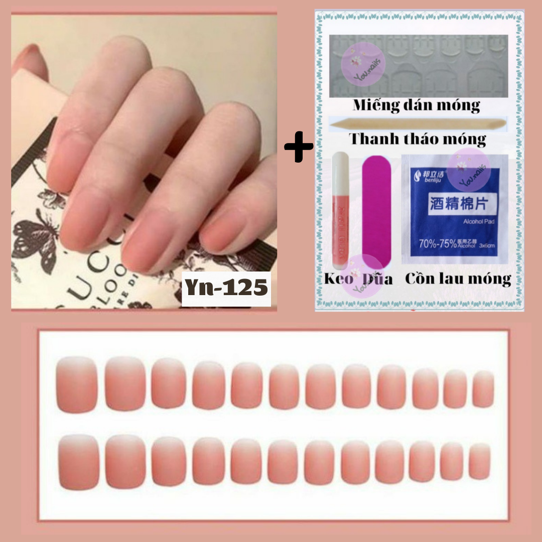 [Tặng 5 Phụ Kiện]  Set 24 Móng Tay Giả Họa Tiết 3D (Mã Yn121- Yn130)