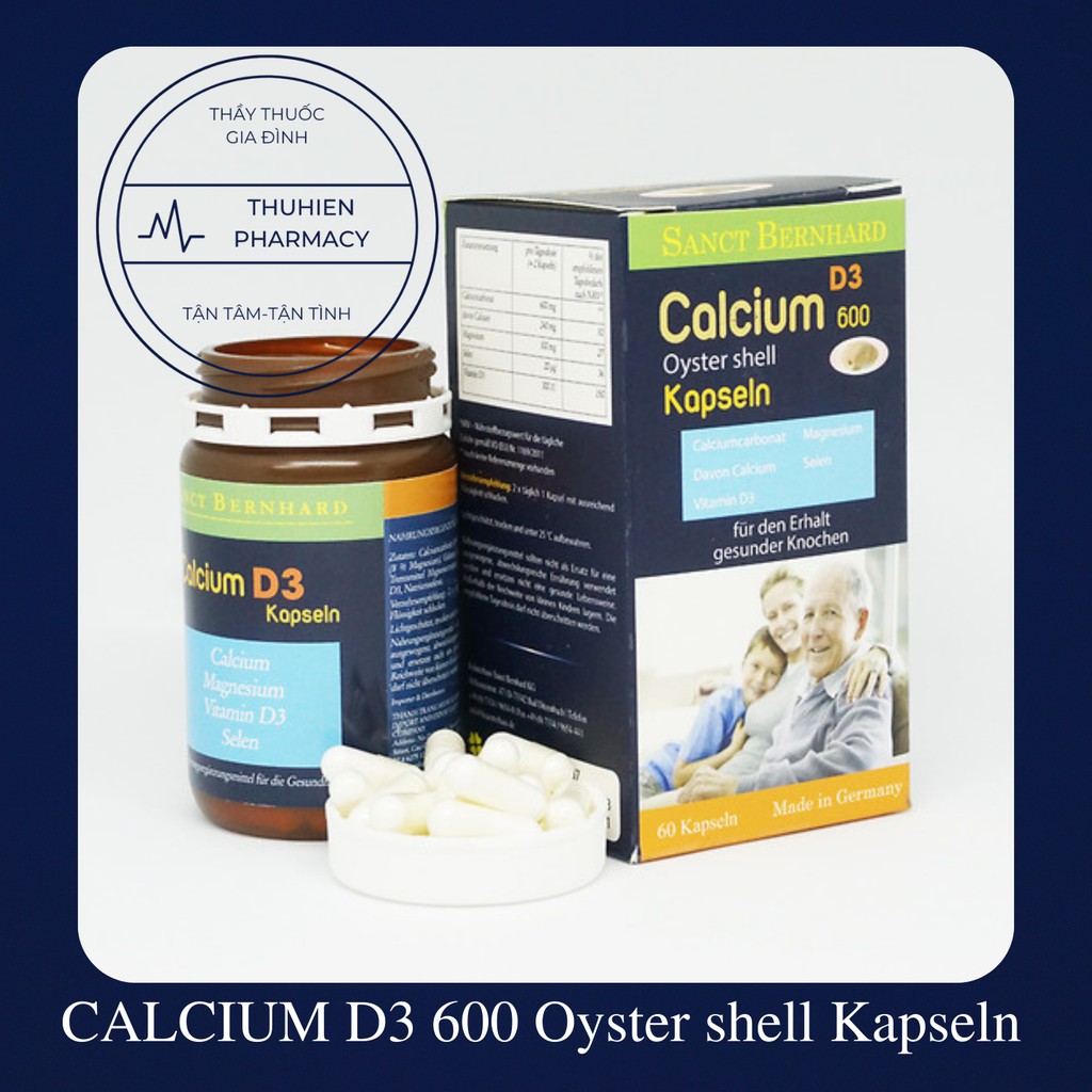 CALCIUM D3 600 Oyster shell Kapseln-Bổ sung canxi cho bà bầu, người cao tuổi