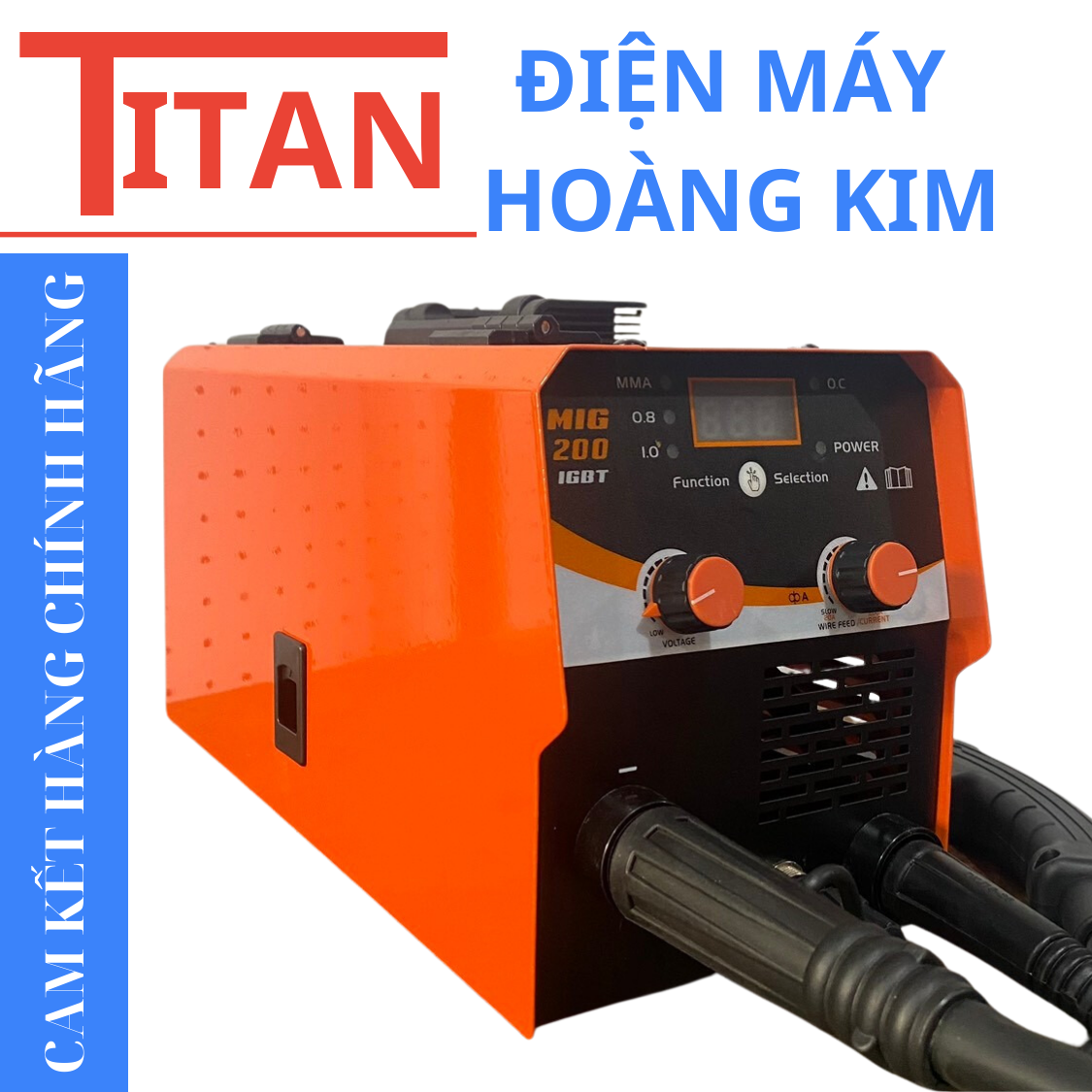 Máy hàn mig không dùng khí 2 chức năng mig/arc 200 titan