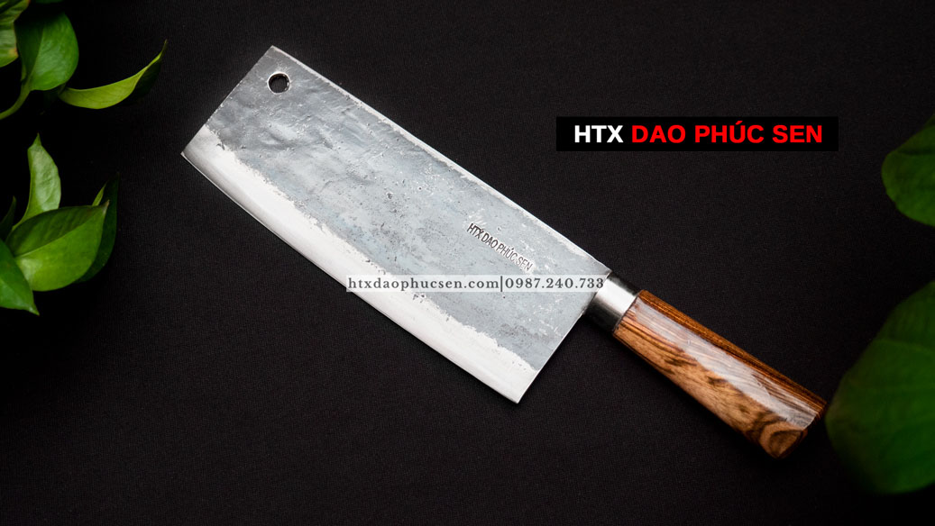Dao chặt gà cán gỗ khâu đồng - G05