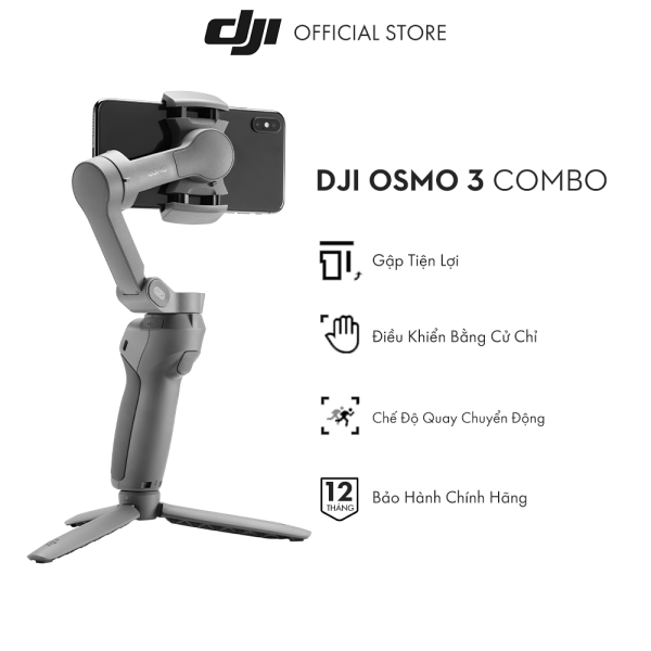 Tay cầm gimbal DJI Osmo Mobile 3 Combo chống rung điện thoại Hàng chính hãng