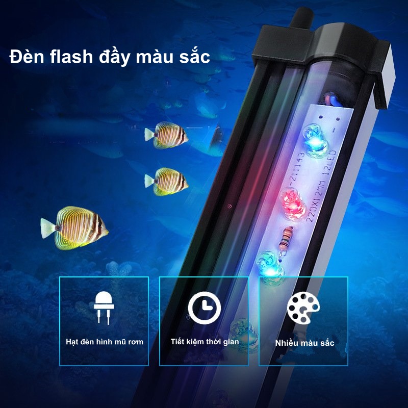 Đèn LED đầy màu sắc chống nước giúp trang trí và cung cấp bong bóng oxy