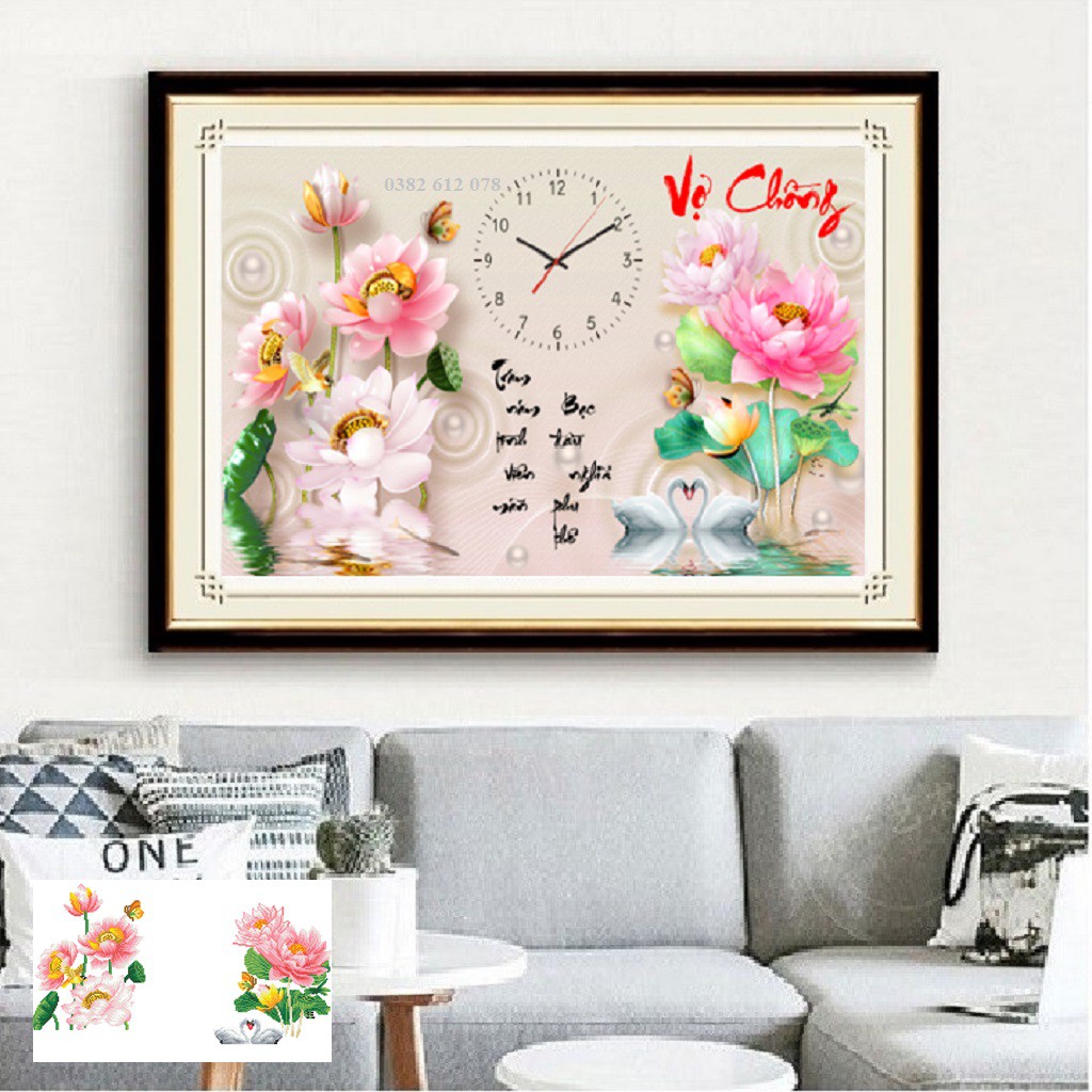Tranh đính đá cao cấp vợ chồng lv447, tranh đính đá thư pháp cao cấp, tranh đính đá giá rẻ