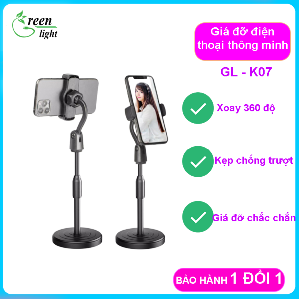 [GREEN LIGHT] – Giá đỡ điện thoại 360 độ GL-K07,Giá đỡ điện thoại, máy tính bảng chắc chắn, có thể điều chỉnh độ cao, giá Livestream, xem video