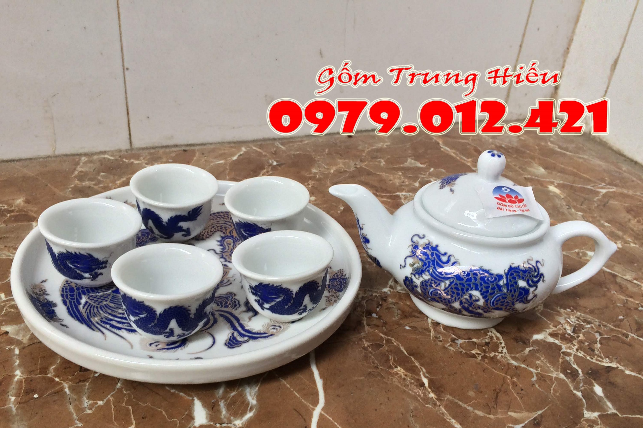 Bộ ấm chén Thờ cúng Bát Tràng