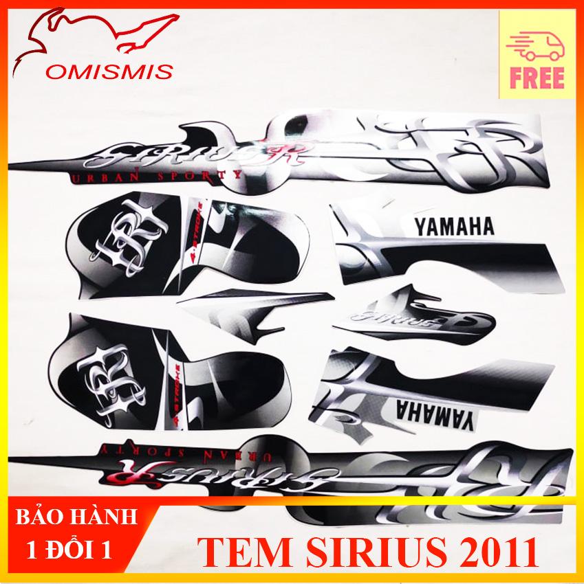 [HCM][SIRIUS 2011] BỘ TEM RỜI TEM DECAL TEM MẪU ZIN TEM XE MÁY TEM FULL 3 LỚP CHO SIRIUS ĐỜI 2011 MÀU BẠC ĐEN