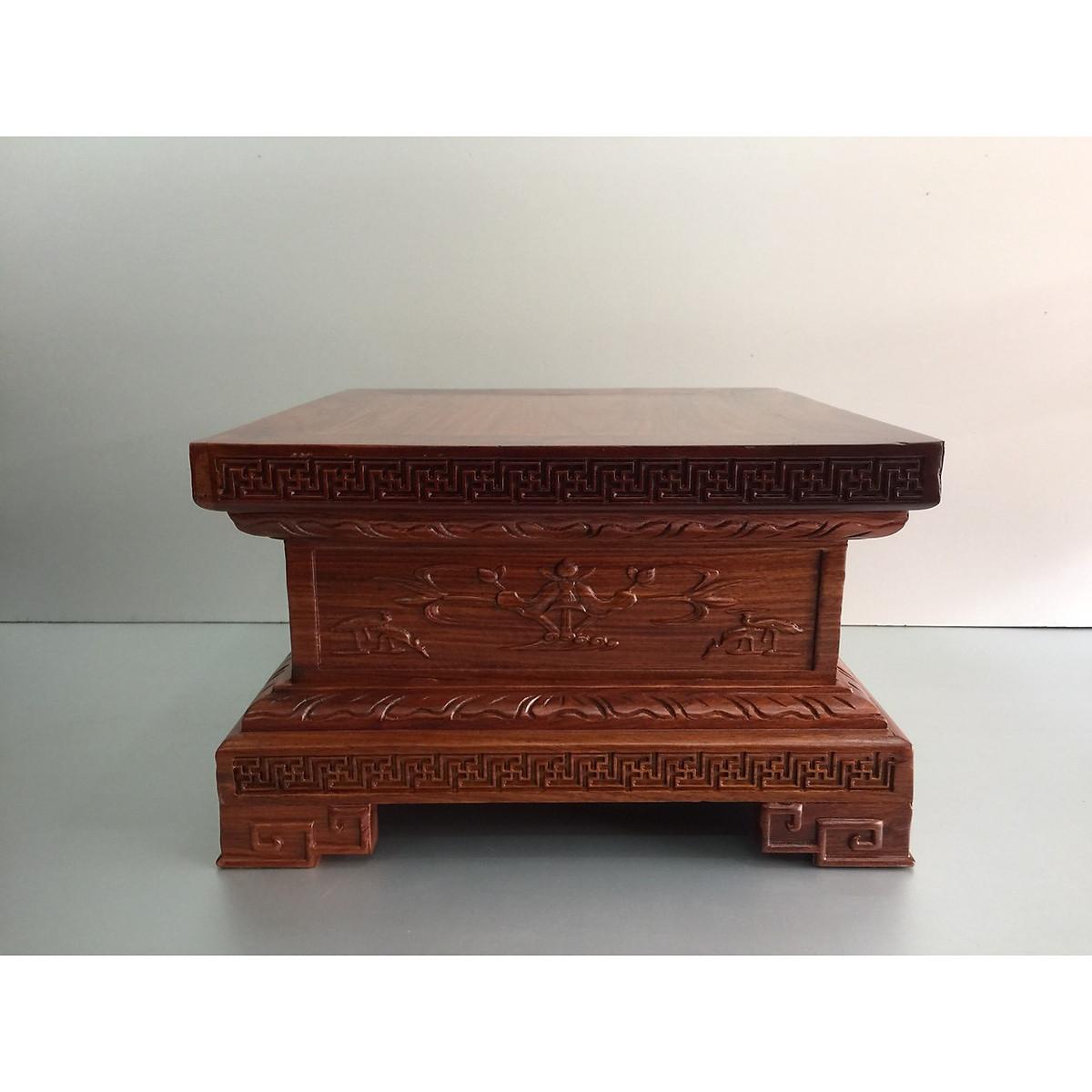 Đôn Kê Tượng Gỗ Hương - Đế Kê Bình Hoa