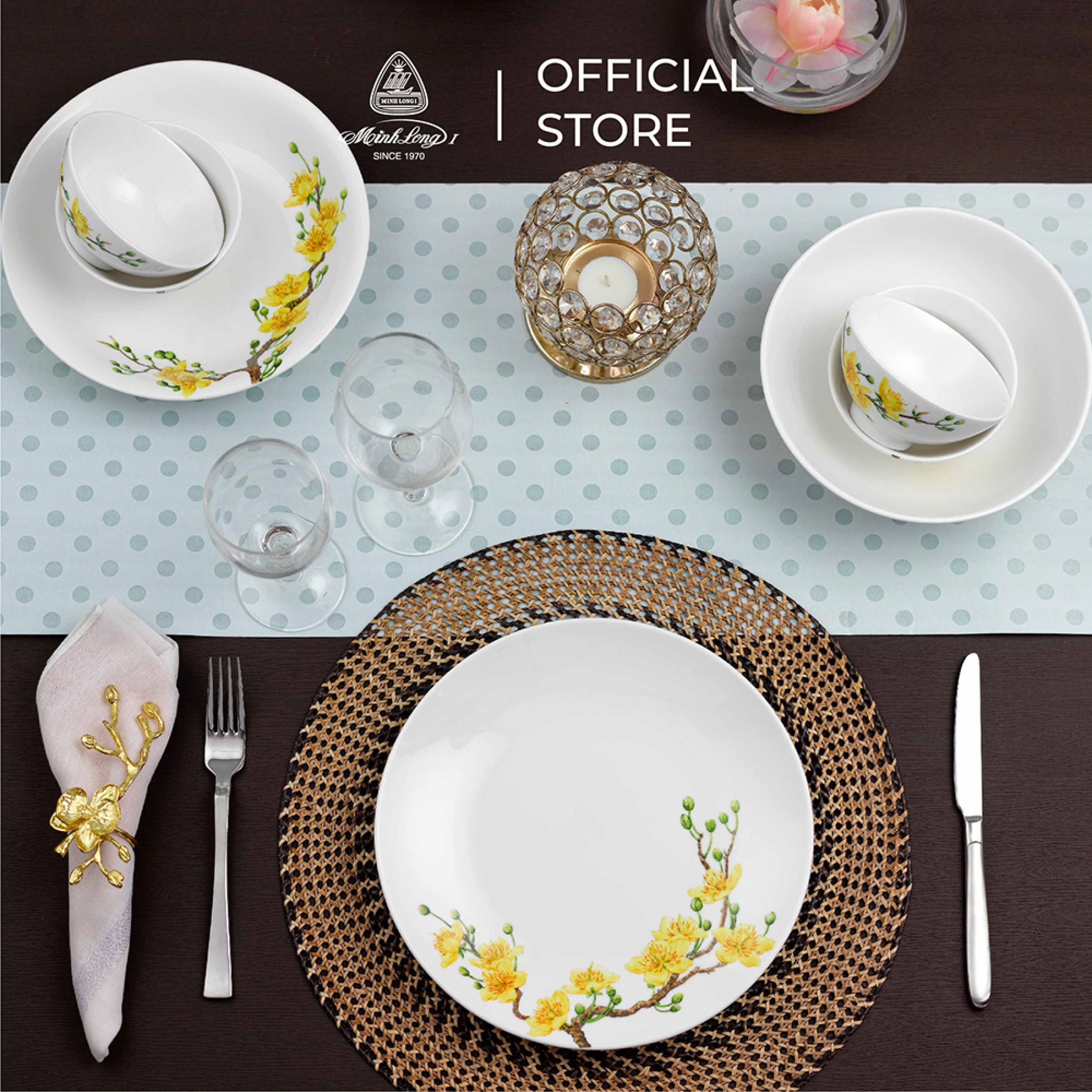 Tô trung Minh Long 15 cm Daisy Hoàng Mai