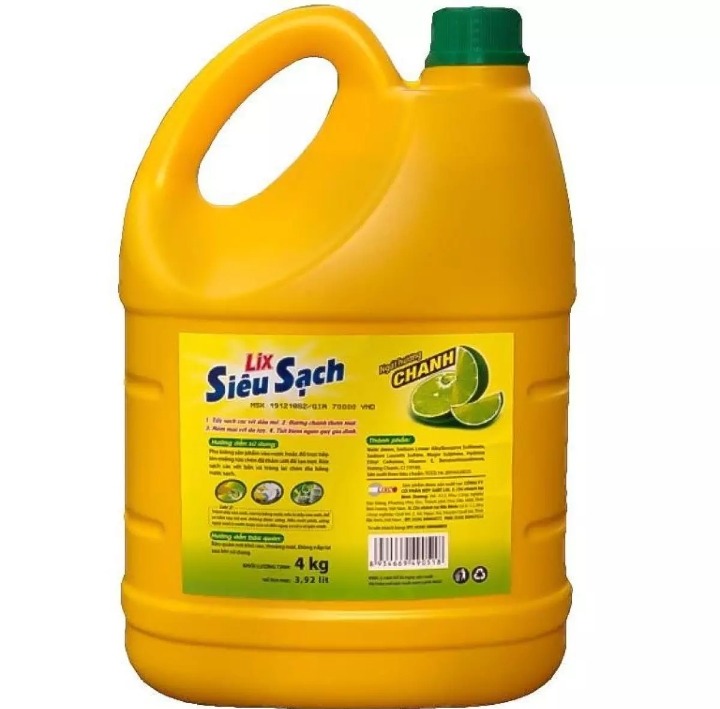 Nước rửa chén Lix Siêu sạch hương Chanh can 3.6kg