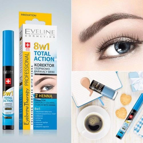 Dưỡng Chân Mày 8B1 Eveline Total Action Eyebrow Therapy 10ml