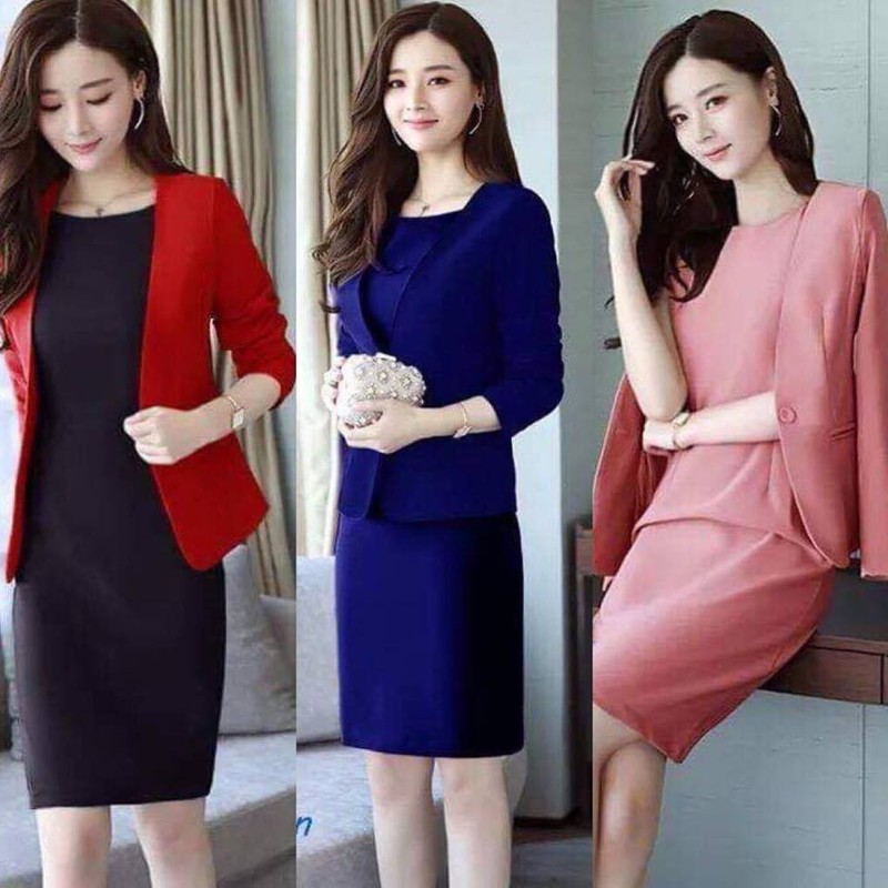 [HCM]ĐẦM CÔNG SỞ KÈM VEST ĐẸP