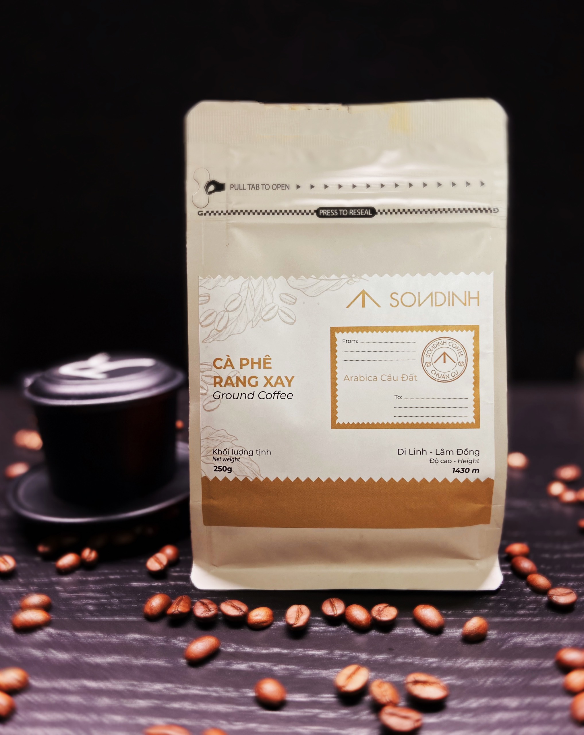 Cà phê rang xay / Ground Coffee (Arabica Cầu Đất) - 100% Arabica Cầu Đất