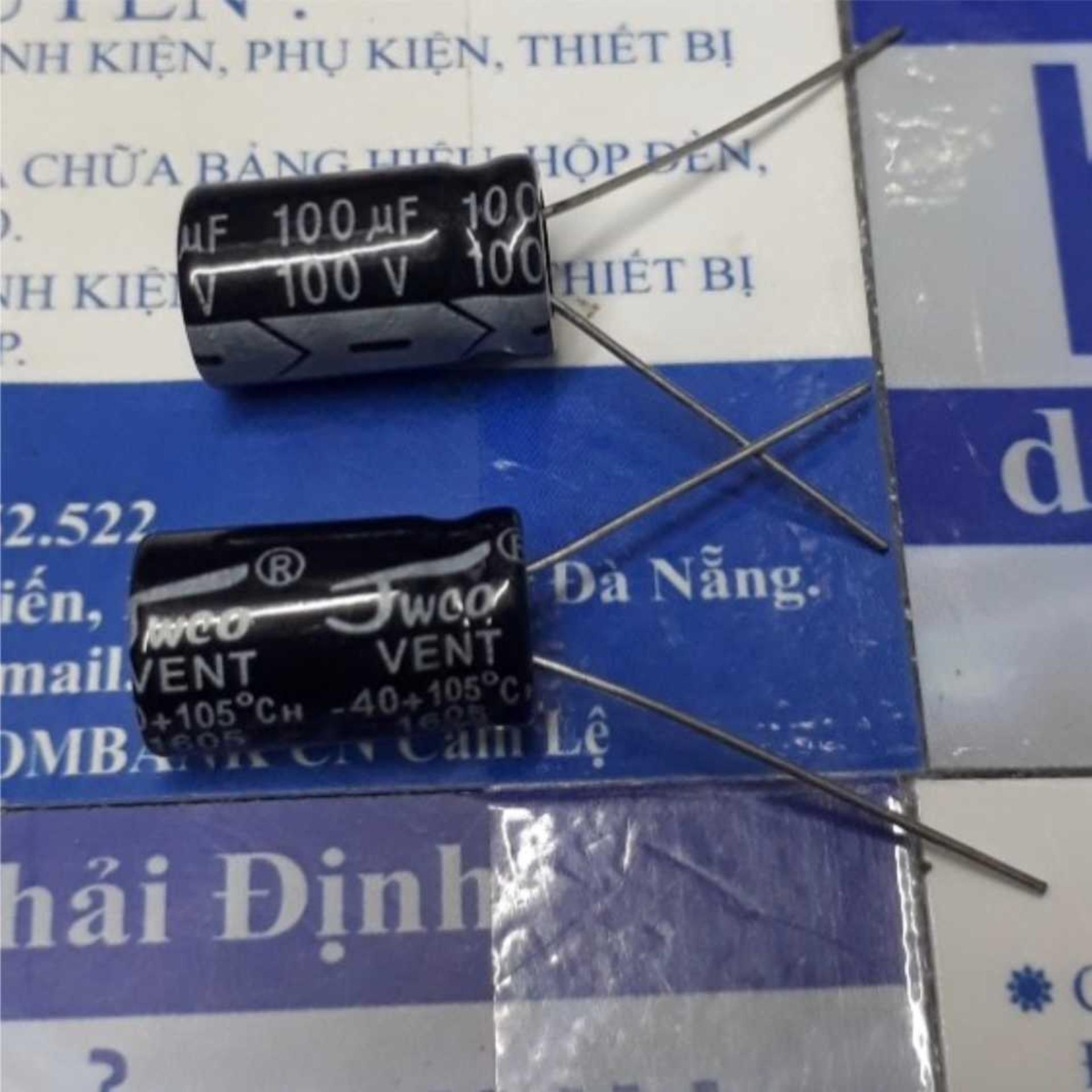20 con TỤ HÓA, TỤ PHÂN CỰC 100uF 100V 10x16mm kde1801