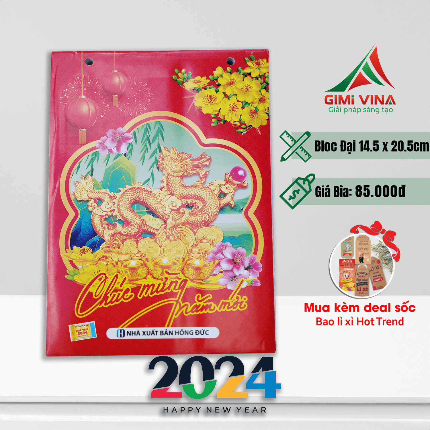 Lịch lốc 2024 - Bloc lịch đại treo tường cao cấp