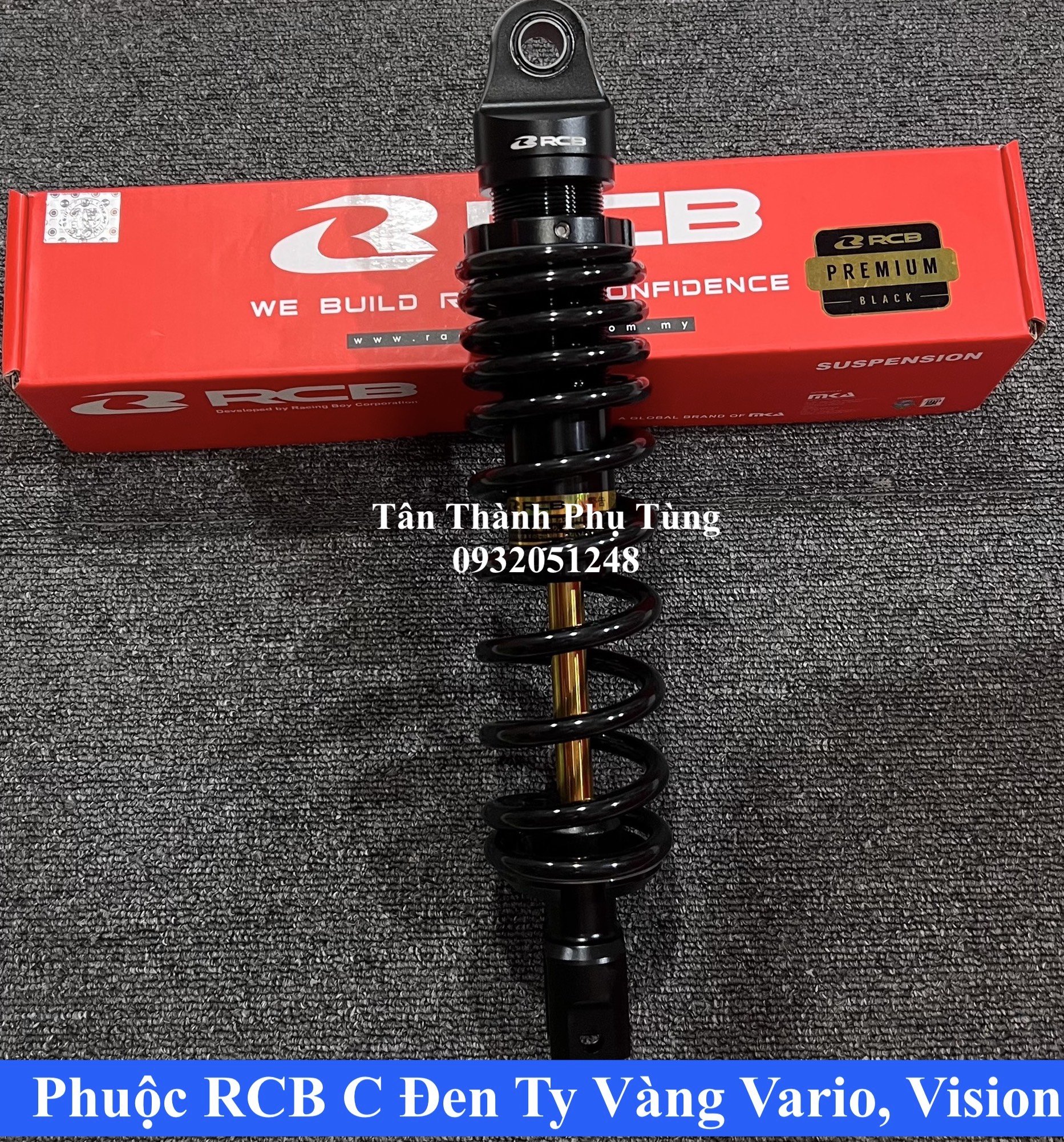 Phuộc RCB C Đen Ty Vàng Vario, Click, Vision