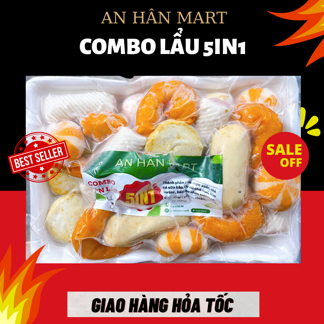 Set lẩu mix Việt Nam 10 loại viên chiên thả lẩu ngon gói 500g