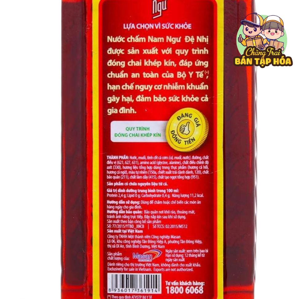 2 Chai Nước chấm Nam Ngư Đệ Nhị chai 900ml