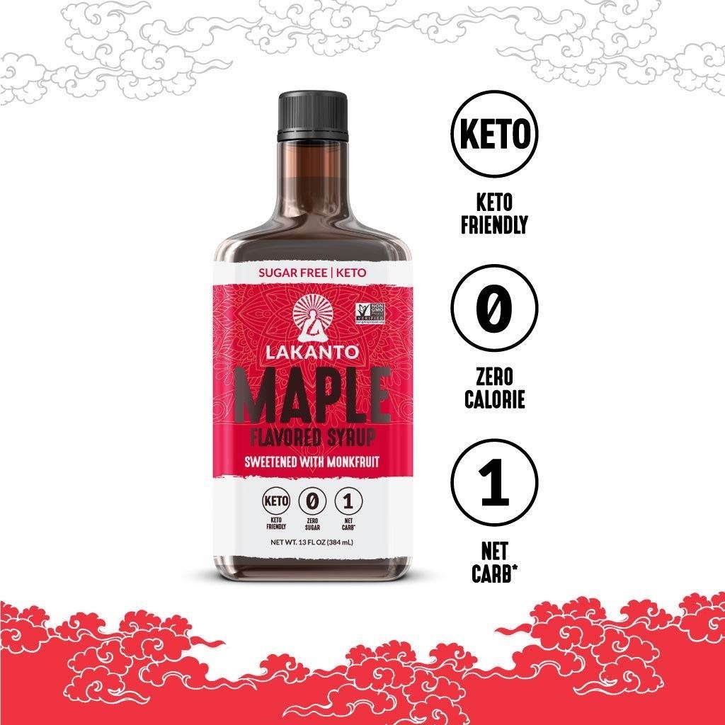 Siro không đường - syrup lá phong lakanto sugar free maple syrup - monkfruit sweetener ít calo - keto - tiểu đường - eat clean 384ml