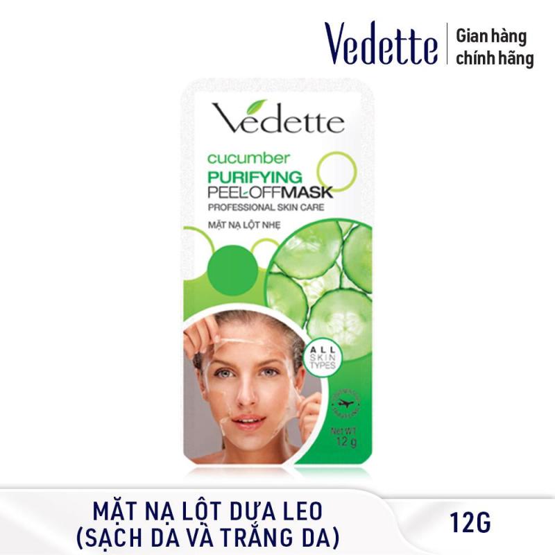 Mặt nạ lột nhẹ dưa leo Vedette Purifying Peel-Off Mask Cucumber 12g nhập khẩu