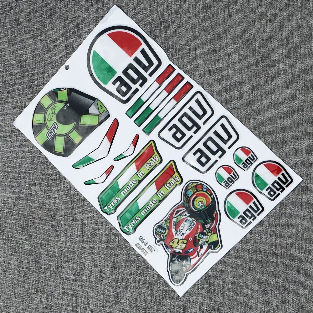 BỘ TEM NỔI - Nón Bảo Hiểm - Logo AGV .....