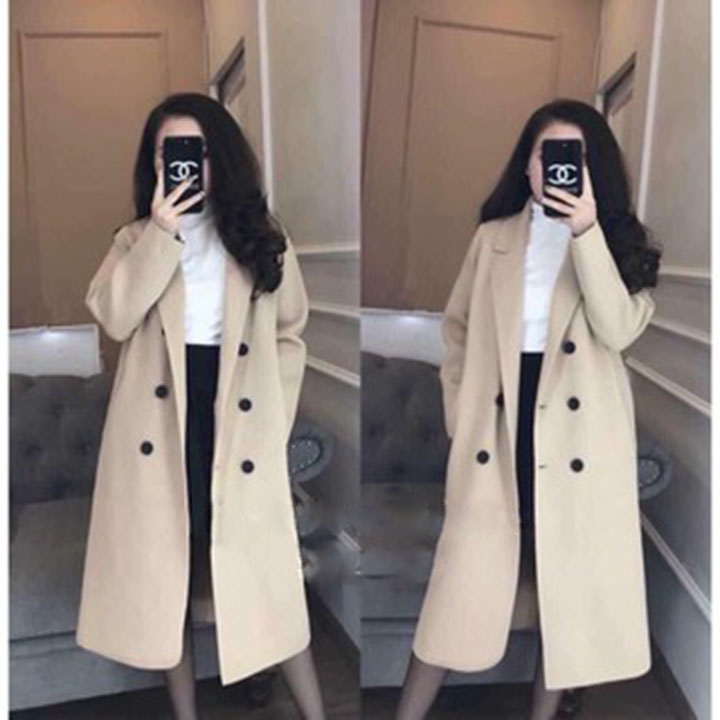 ( Giá Lẻ Sỉ Bằng Sỉ) Áo Dạ Nữ Cổ Vest Cao Cấp, Áo khoác dạ kẻ