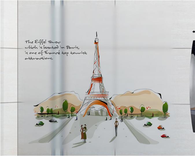 [HCM]Decal Dán Kính Cao Cấp - Tháp lớn Paris ( 60x58 )-DK7066