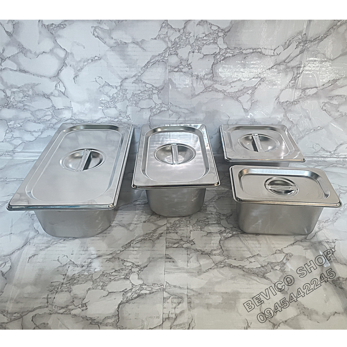 Khay inox đựng thạch topping, đựng thực phẩm (nhiều size)